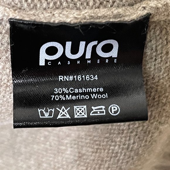 Pura Cashmere | Half Ribbed Turtleneck Sweater in Vintage Khaki - Picture 8 of 8